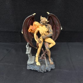 Fantasy Statue of Vampire and Female