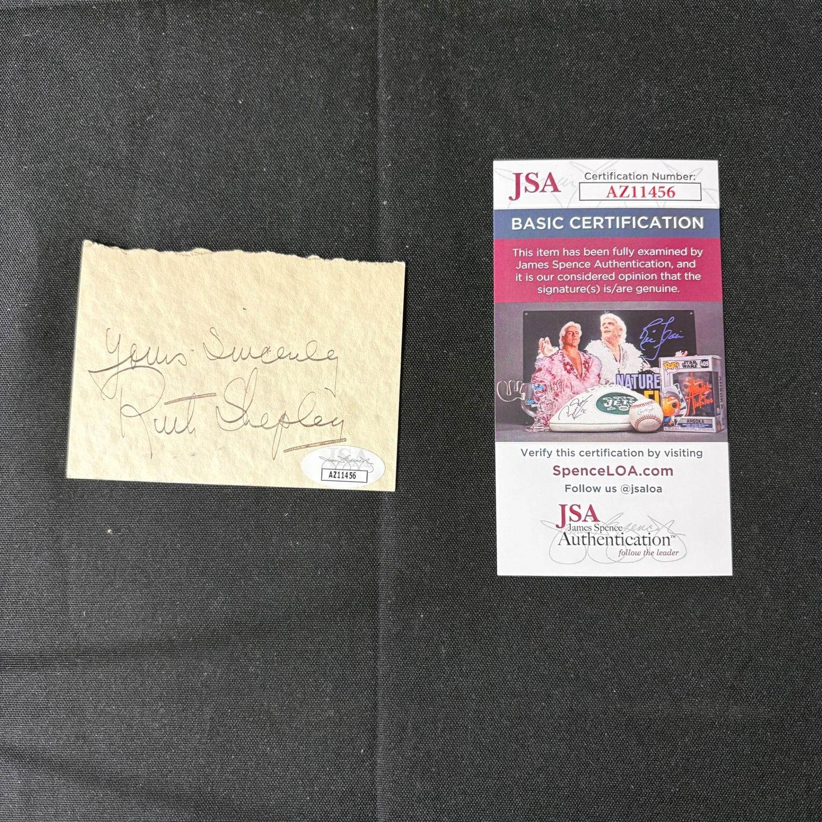 Ruth Shepley Signed Card JSA/COA (1 of 1)