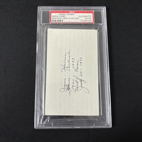 Jesse Haines Signed Index Card PSA/DNA