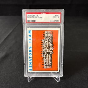 1964 Topps Senators Team Card PSA 9