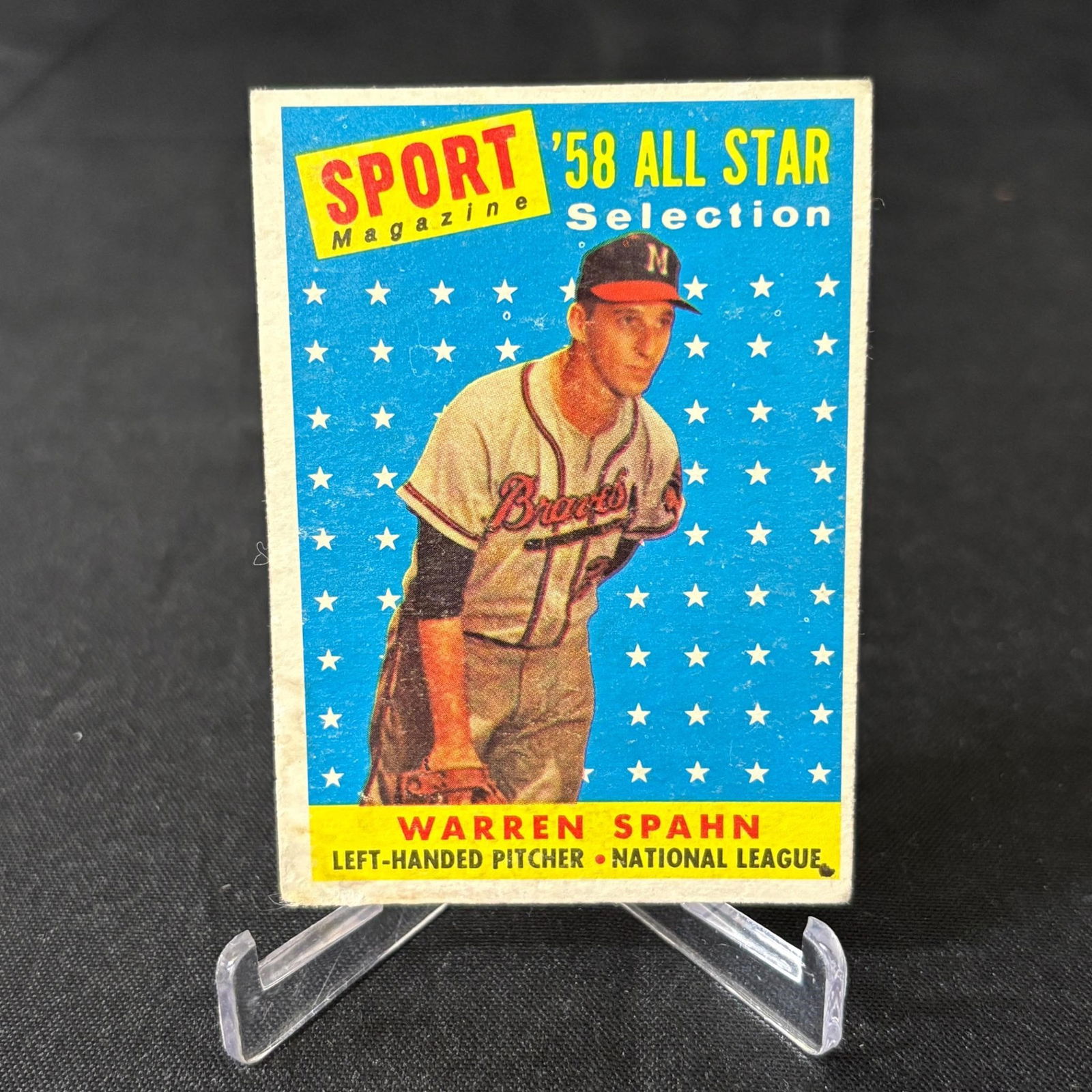Warren Spahn 1958 Topps Baseball Card #494 (1 of 2)