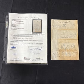JSA LOA Signed Brooklyn Dodgers Team Doc HOF
