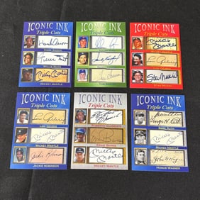 Group of Iconic Ink Facsimile Triple Cuts Cards