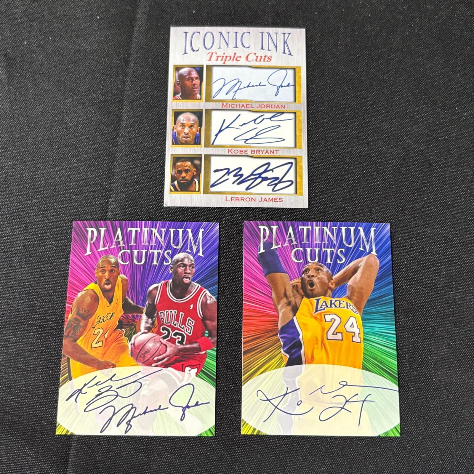 Jordan, Bryant Facsimile LE Sig Cards: Please look at photos carefully. All sales are final. Items sold as is. We offer virtual and in person previews of any lots up until auction day. By placing a bid you agree to allow us to charge the c