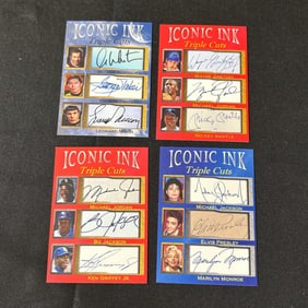 Group of Facsimile Iconic Ink Triple Cards