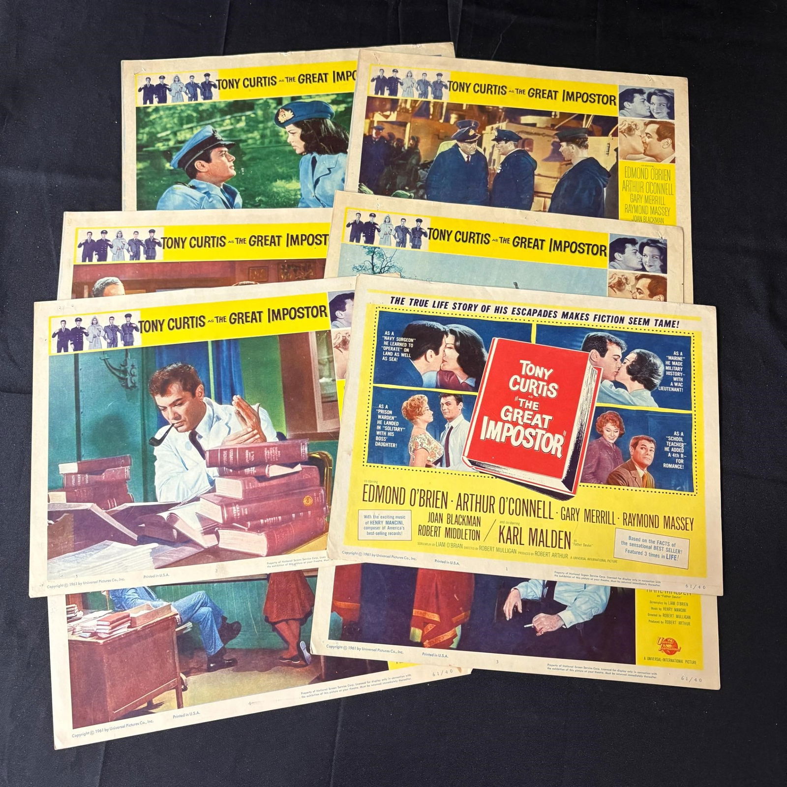 Tony Curtis Great Imposter Lobby Card Set of 8 (1 of 5)