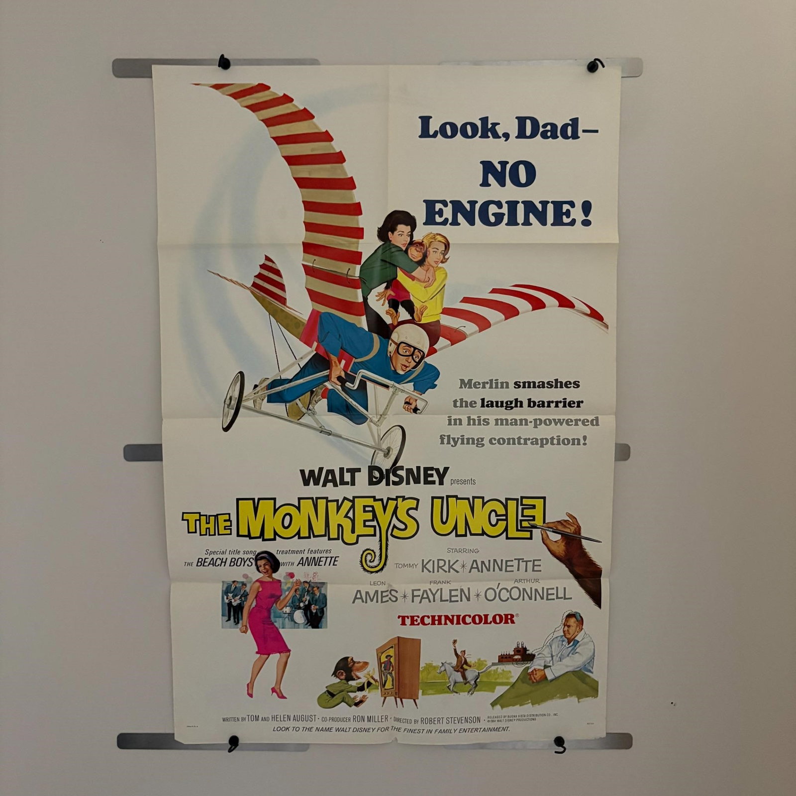Disney's Monkeys Uncle Original Movie Poster: Walt Disney's The Monkey's Uncle Original 1965 Movie Poster. Vintage Movie Memorabilia. Dimensions: 27x41 Please look at photos carefully. All sales are final. Items sold as is. We offer virtual and i