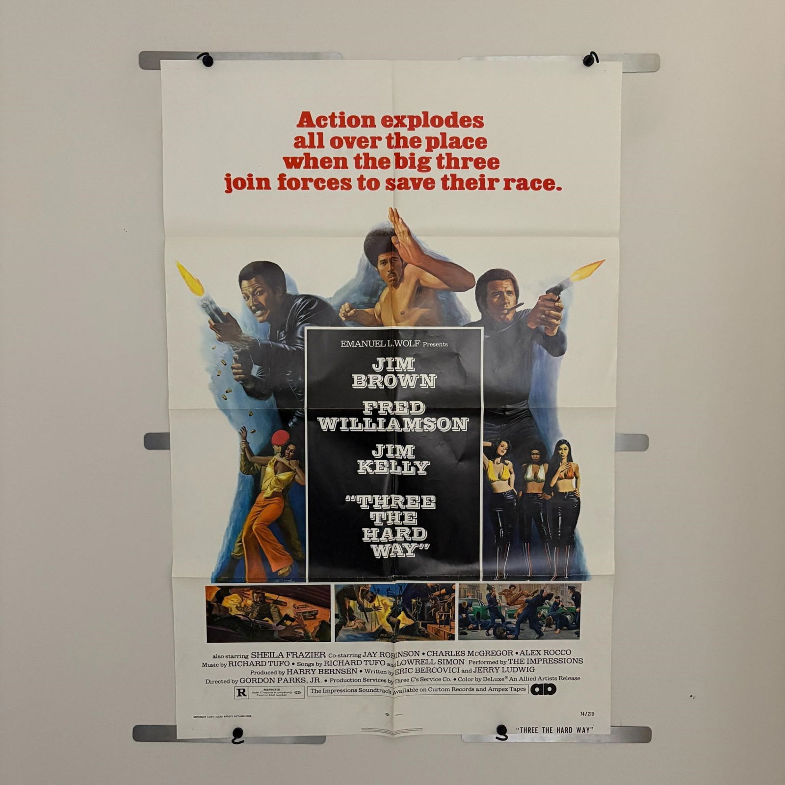 Three the Hard Way Original One-Sheet Movie Poster (1 of 3)