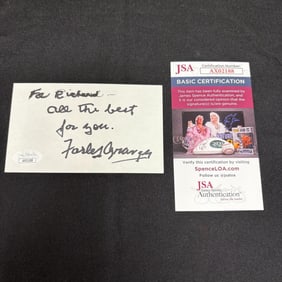 Farley Granger Signature, JSA COA