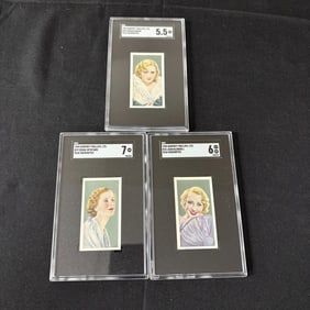 SGC Graded Film Favorites Tobacco Cards 3 PSA's