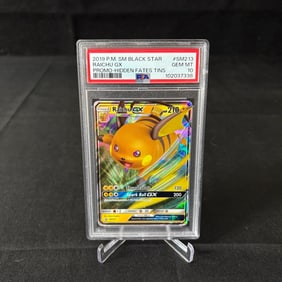 PSA 10 Raichu GX Hidden Fate Tin Promo