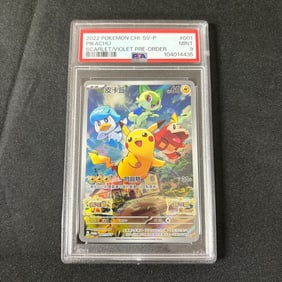 PSA 9 Pikachu Chinese SV Pre-Order Promo