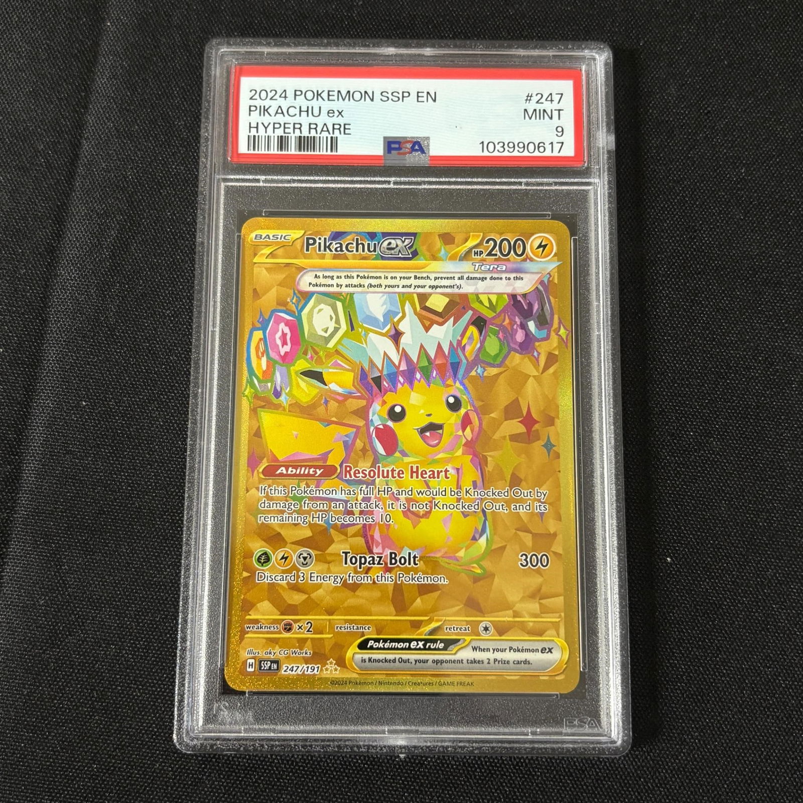 PSA 9 Pikachu EX Gold Hyper Rare (1 of 1)