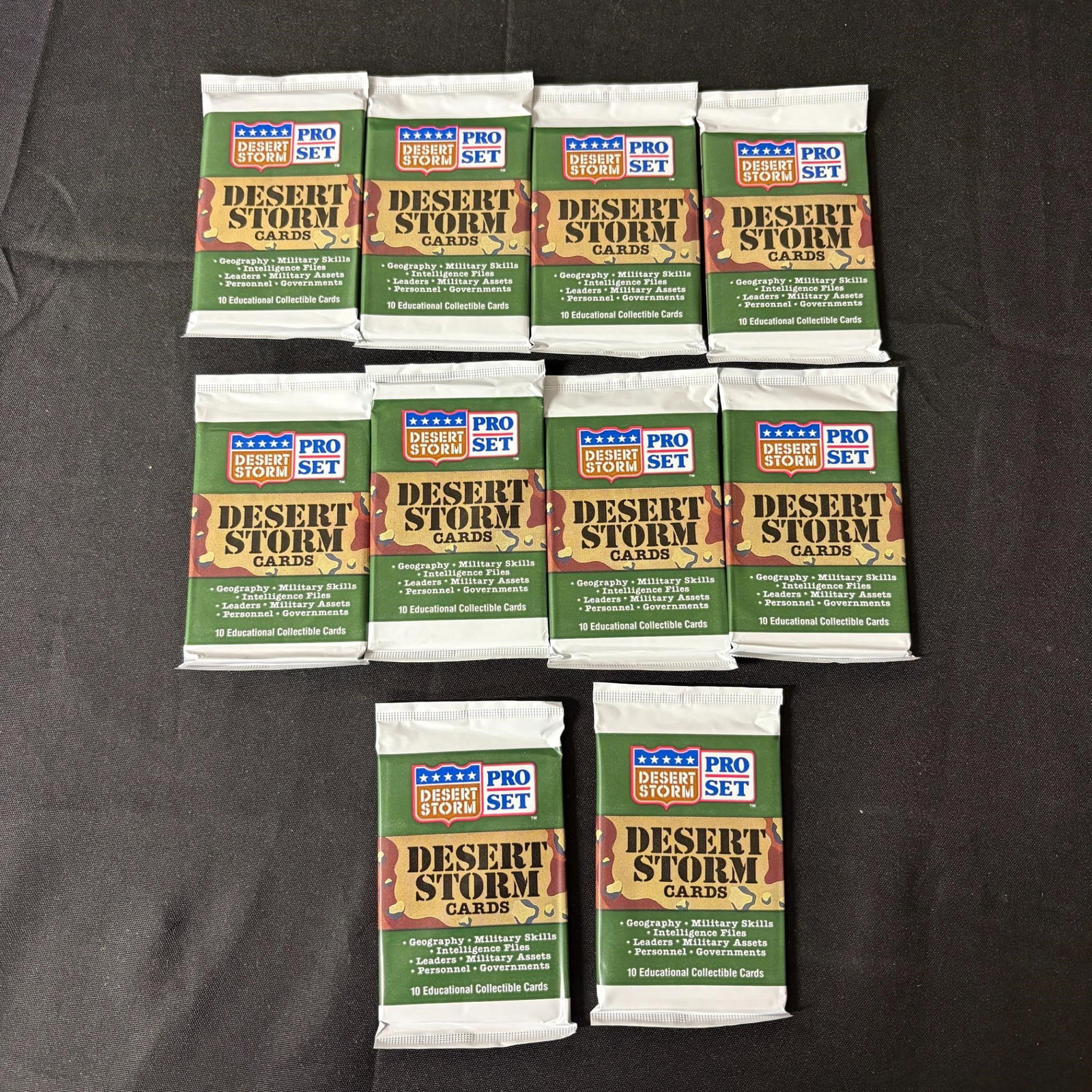 Sealed Desert Storm Pro Set Packs: Please look at photos carefully. All sales are final. Items sold as is. We offer virtual and in person previews of any lots up until auction day. By placing a bid you agree to allow us to charge the c