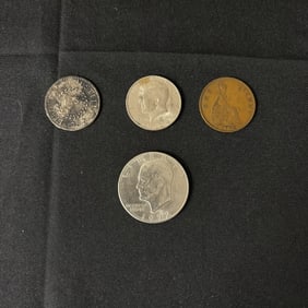 1974 Half Dollar, 1972 One dollar, 1934 Penny +