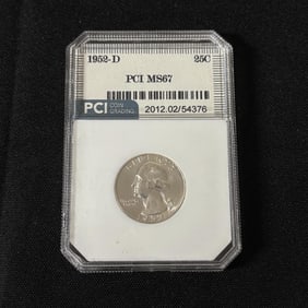 PCI MS67 1952 D Quarter 25 Cent