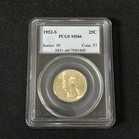 PCGS MS66 1952-S Quarter 25 Cent