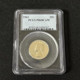 PCGS PR68 CAM 1963 Quarter 25 Cent