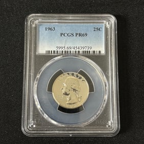 PCGS PR69 1963 Quarter 25 Cent