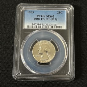 PCGS MS65 DDO FS-101 1963 Quarter