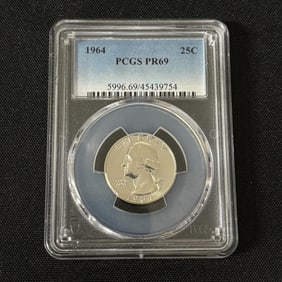 PCGS PR69 1964 Quarter 25 Cent