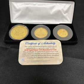 24 Kt Gold Plated 1776-1976 Bicentennial Coins