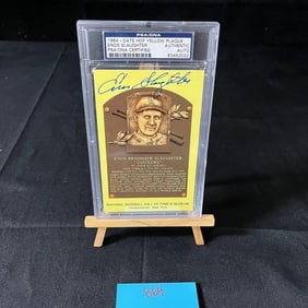 Enos Slaughter Signed HOF Post Card PSA/DNA