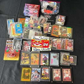 Large lot of NASCAR Cards, Autos, Packs, NIB Cars