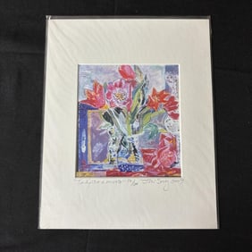 Thailene J.Scully Signed Tulips and Mirror Print