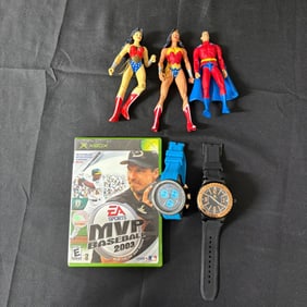 DC Action Figures, Watches +