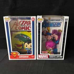 Superman Funko, Hawkeye Funko w/ Comics NIB