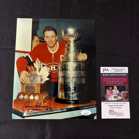 Jean Beliveau Auto Picture, JSA COA