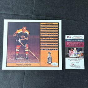 Wayne Carleton Signed Hockey Photo, JSA COA