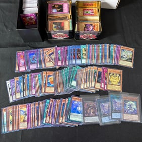 Vintage and Modern Yu-Gi-Oh cards, foils