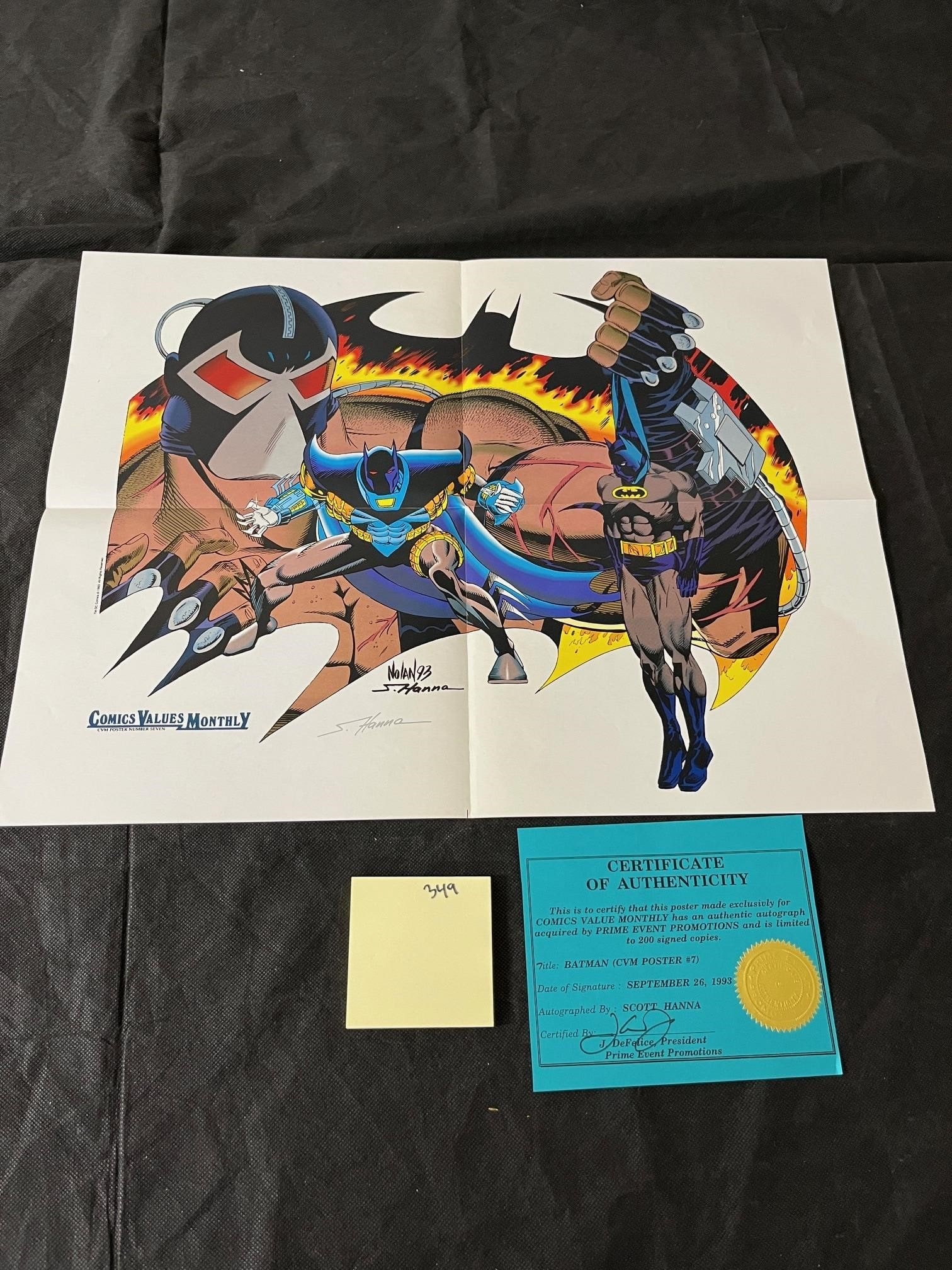 Scott Hanna Signed Color Batman Print: We are a veteran owned company. Please look at the Photos Carefully to determine condition of lot. All lots sold as is. Please message if you have any questions. By placing a bid, you agree to the ter