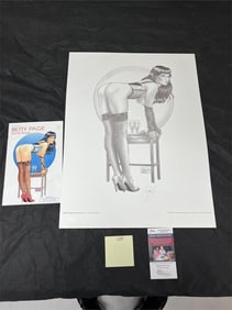 Steve Woron Signed Betty Page Cover Print w/ Comic