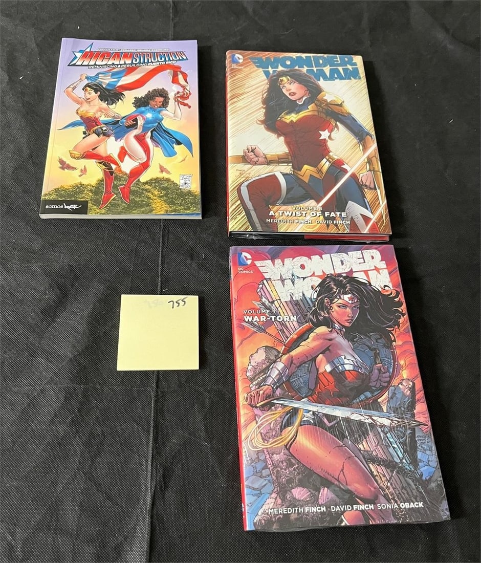 Group of Wonder Woman Hard Cover Graphic Novels: We are a veteran owned company. Please look at the Photos Carefully to determine condition of lot. All lots sold as is. Please message if you have any questions. By placing a bid, you agree to the ter