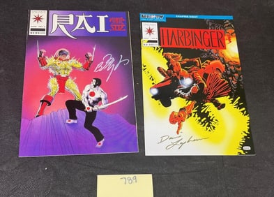 2 Signed Valiant Comics w/Bob Layton