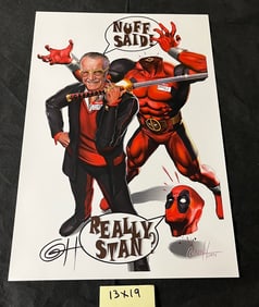 Greg Horn Signed Stan Lee & Deadpool Print