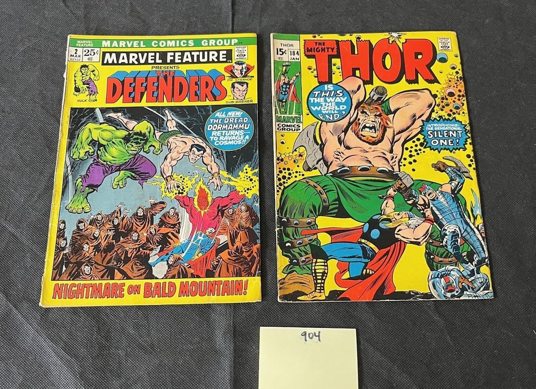 Marvel Feature 2 2nd app Defenders + Thor 184 (1 of 2)