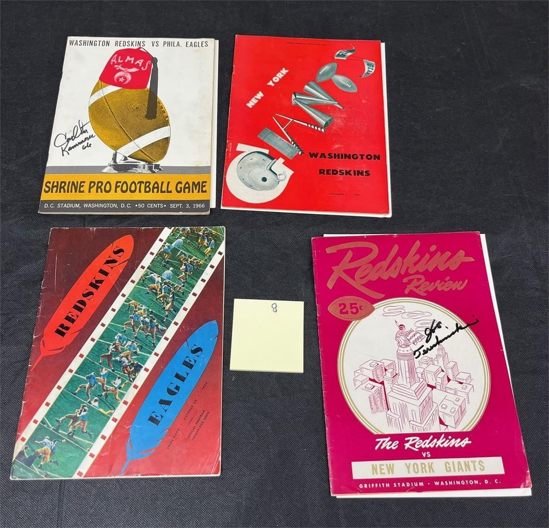 Washington Redskins programs w/1940s & 2 Sigs (1 of 5)