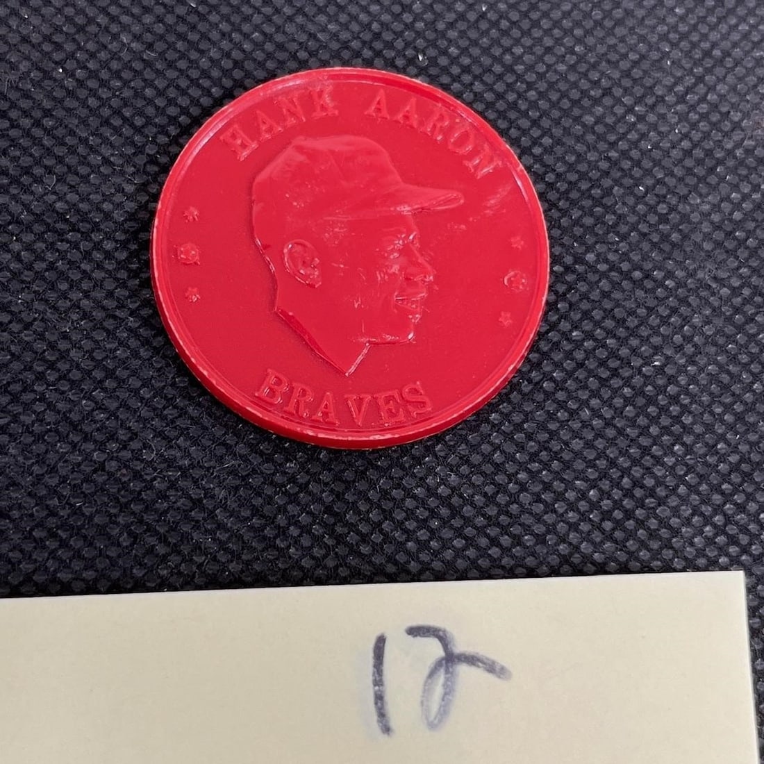 1959 Hank Aaron Armour coin: great example of this hard to find issue All items are sold as is. Please look at pictures carefully to determine what you believe are the condition of each lot. By choosing which card to use to regis