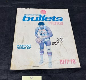 RARE Wes Unseld Signed Wash Bullets Stand Up Book