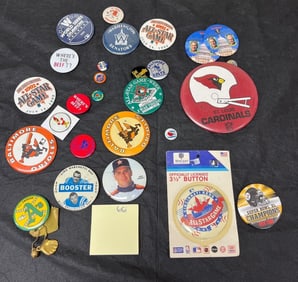 Large lot of pin back buttons1960s thru 1980s