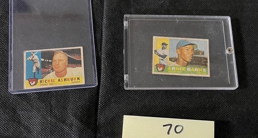 Ernie Banks + 1960 Topps Baseball Promo Mini-cards