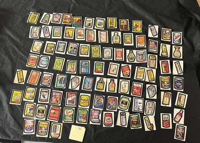 Huge Group of 1975 Topps Wacky Pack Stickers Clean