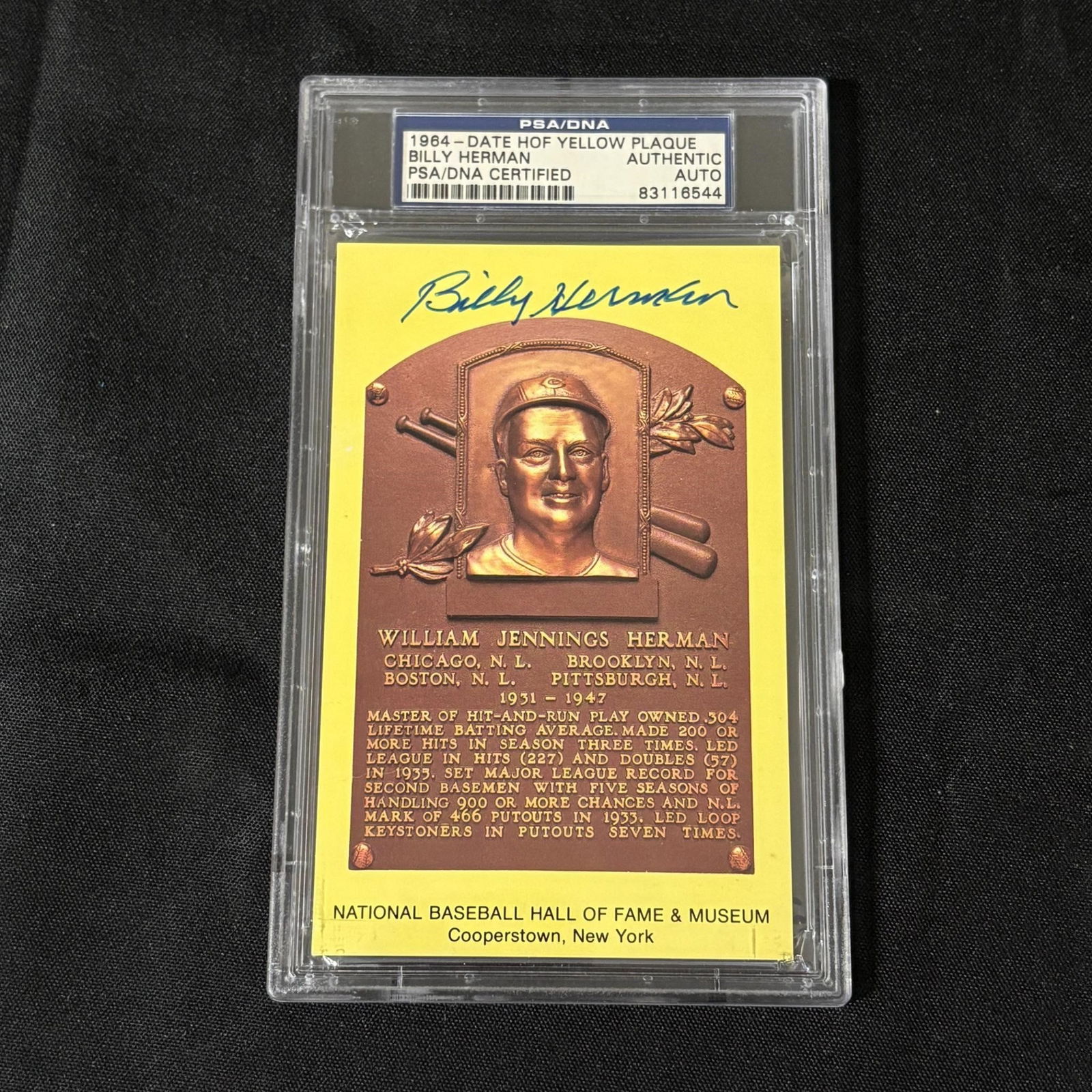 PSA Billy Herman Signed Post Card (1 of 2)