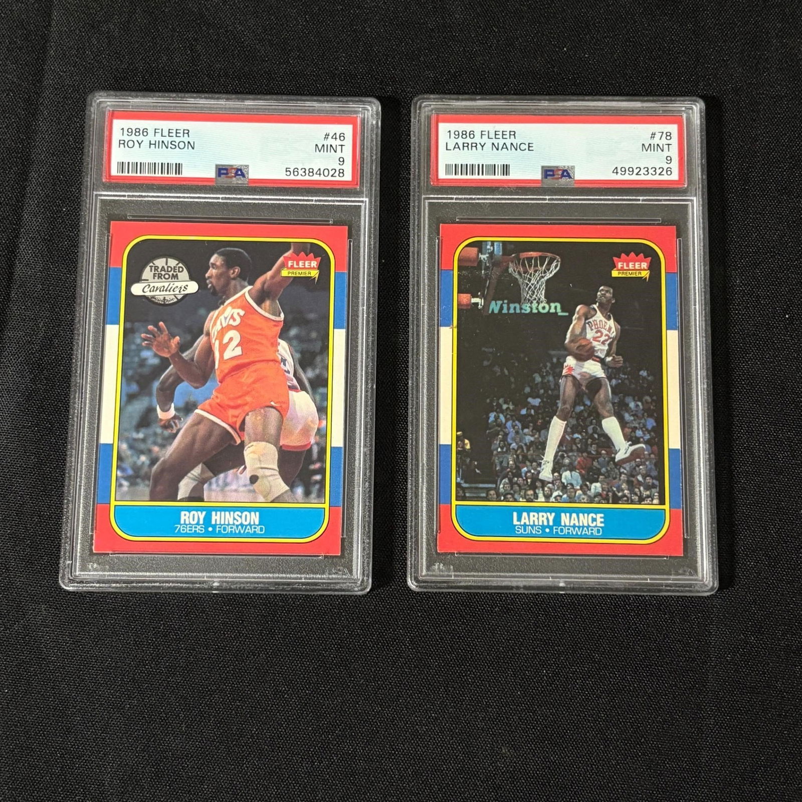 PSA 9 Roy Hinson, Larry Nance 1986 Fleer (1 of 2)