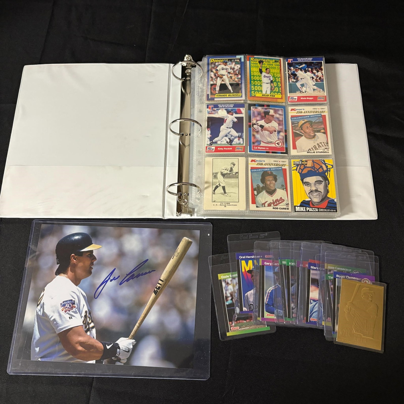 Baseball collect, Binder, Canseco Auto, Gold Card (1 of 10)