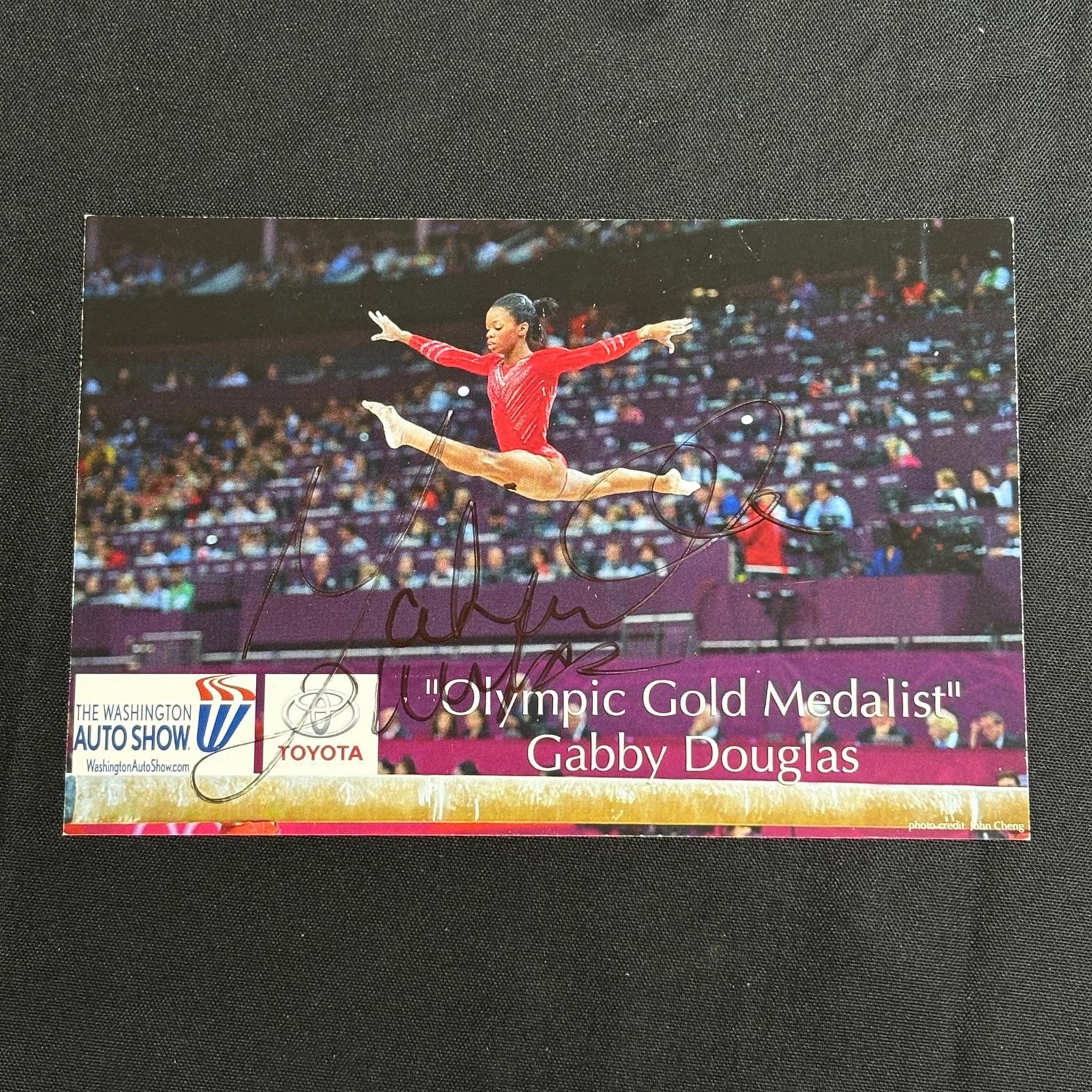 Gabby Douglas Olympic Gold Medalist Auto No COA: All items are sold as is. Please look at pictures carefully to determine what you believe are the condition of each lot. By choosing which card to use to register to bid, you authorize us to use the c